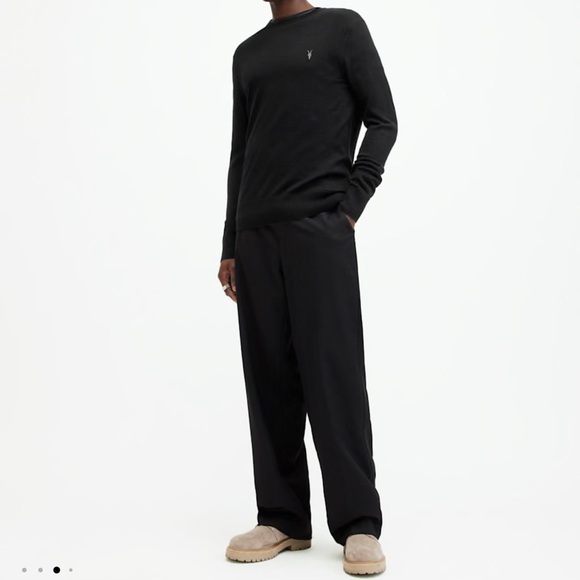AllSaints Mode Merino Crew Neck Ramskull Sweater Size M